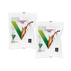 2個セット ハリオ VCF-01-100W V60 ペーパーフィルター 1~2杯用 100枚入り ホワイト 01W HARIO
