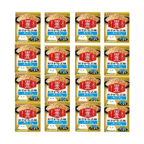 16個セット いなば おさかな三昧 まぐろシーフード味 60g×3袋