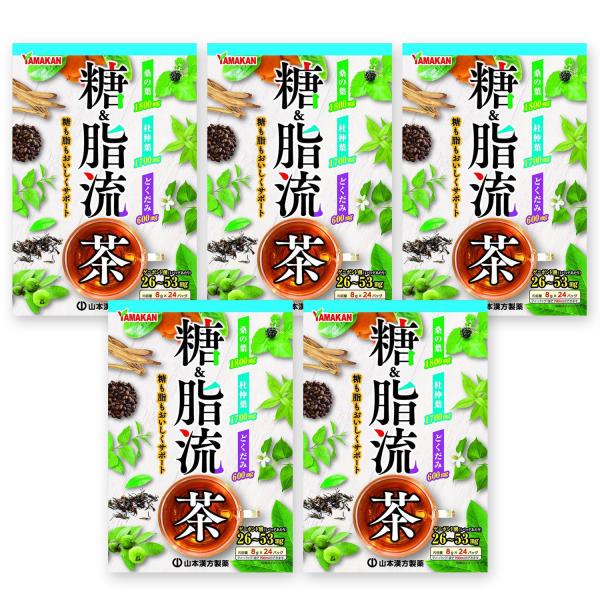 5個セット 山本漢方製薬 糖＆脂流茶 8g x 24包