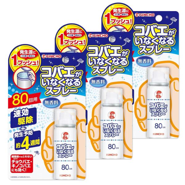 3個セット 金鳥 コバエがいなくなるスプレー 80回用 KINCHO