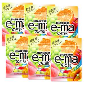 6個セット UHA味覚糖 e−ma のど飴袋 カラフルフルーツチェンジ 50g｜ベストワン