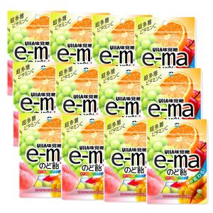 12個セット UHA味覚糖 e−ma のど飴袋 カラフルフルーツチェンジ 50g｜ベストワン