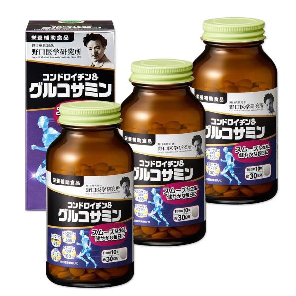 3個セット 野口医学研究所 コンドロイチン＆グルコサミン (390mg×300粒)約30日分