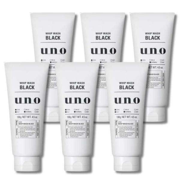 6個セット ファイントゥデイ UNO ホイップ ウォッシュ ブラック 130g 洗顔フォーム
