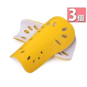 3個セット すね当て サッカー レガース シンガード キッズ用 ジュニア用 子供用 少年用 フットサル イエロー ((S