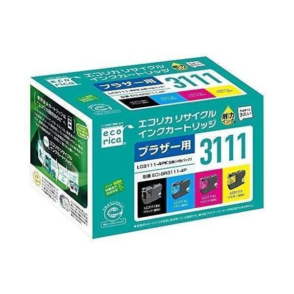 3個セット エコリカ ECI-BR3111-4P ブラザーLC3111-4PK対応リサイクルインクカ...