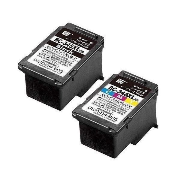 エコリカ ECI-C345XLB-V ブラック ECI-C346XLC-V  カラー キヤノン リサ...