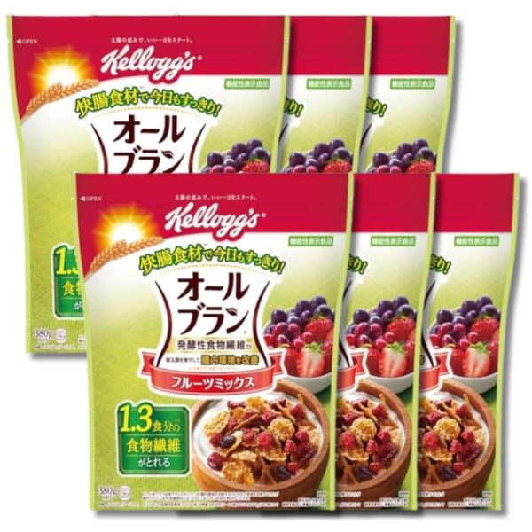 6個セット ケロッグ オールブラン フルーツミックス 380g