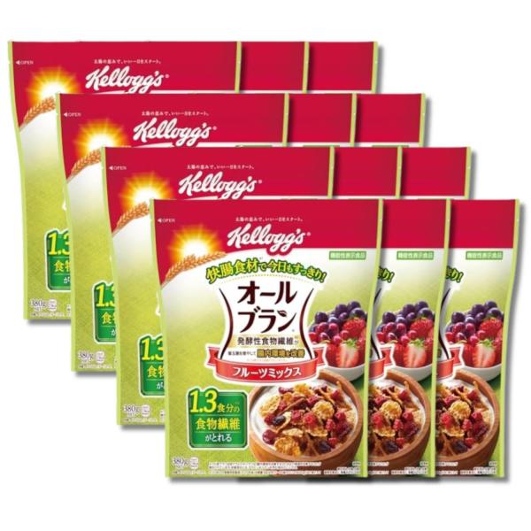 12個セット ケロッグ オールブラン フルーツミックス 380g
