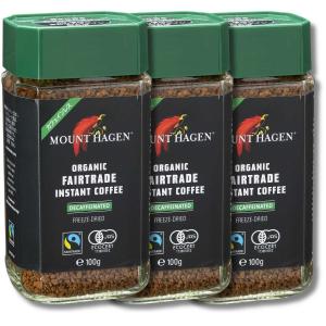 3個セット マウントハーゲン カフェインレス インスタントコーヒー100g オーガニック フェアトレード 有機栽培