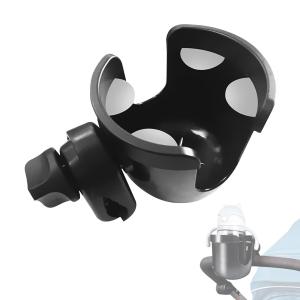 ベビーカー ドリンクホルダー 自転車 カップホルダー 哺乳瓶対応 シリコンパッドでしっかり固定 落下防止 ブラック ((S