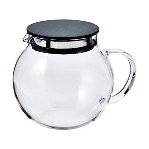ハリオ JPL-60-B ジャンピングリーフポット ブラック 600ml 日本製 HARIO ティーポット 丸型 食洗機対応 フィルター付き