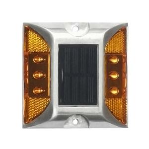 ソーラーライト 点滅式 道路鋲 イエロー LED 充電 道路 照明 ガーデン 防水 埋め込み ((S