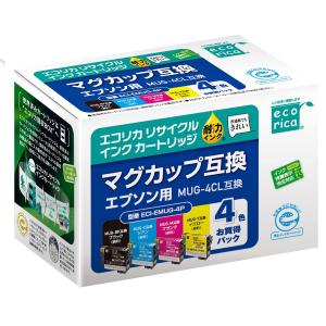 エコリカ キャノン カートリッジ 4個セット ECT-CAT 再生品 エコリカ MUG-4CL リサイクルインクカートリッジ 4色パック ECI-EMUG