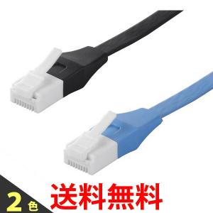 iBUFFALO ツメの折れないLANケーブル UTP Cat6a ストレート フラットタイプ 1m  BSLS6AFU10BK　BSLS6AFU10BL|1