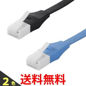 iBUFFALO ツメの折れないLANケーブル UTP Cat6a ストレート フラットタイプ 2m BSLS6AFU20BK　BSLS6AFU20BL
