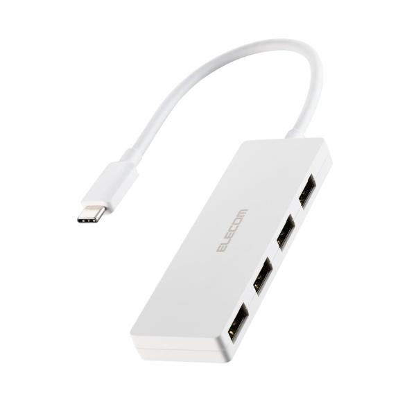 エレコム USBハブ USB2.0 USB-C接続 4ポート バスパワー 15cm ケーブル ホワイ...