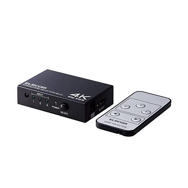 エレコム HDMI切替器 4K 60Hz(18Gbps) 3入力1出力 HDCP2.2対応 手動切替...