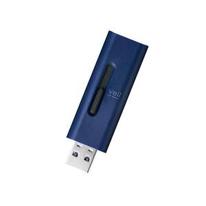 エレコム USBメモリ 64GB USB3.2(Gen1)対応 スライド式 ストラップホール付き ブルー MF-SLU3064GBU｜bestone1