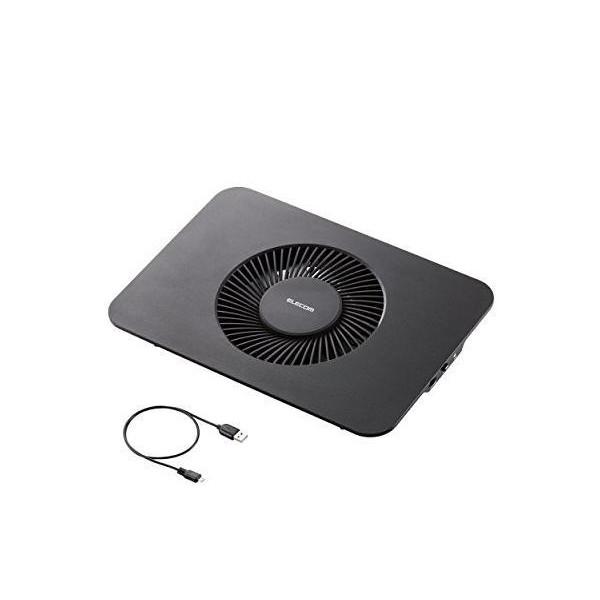 エレコム ノートパソコン冷却台 PS3 PS4 横置き 大型ファン 17インチまで対応 ブラック S...