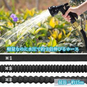 ホース 伸びるホース 伸縮ホース 15m コン...の詳細画像1
