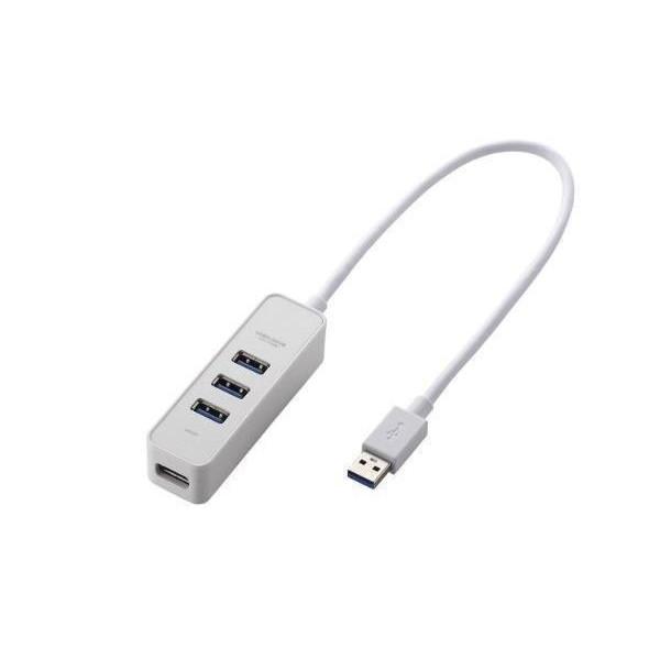 エレコム USB3.0 ハブ 4ポート バスパワー マグネット付 MacBook Surface P...