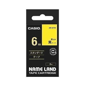 カシオ ラベルライター ネームランド 純正 テープ 6mm XR-6YW 黄地に黒文字