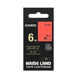 カシオ ラベルライター ネームランド 純正 テープ 6mm XR-6RD 赤地に黒文字