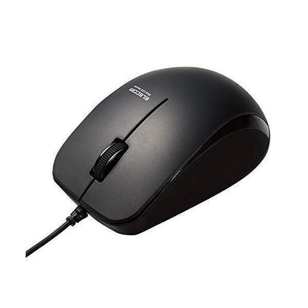 エレコム マウス 有線 M-BL27UBKBK 3ボタン ラバーグリップ 抗菌 ブラック