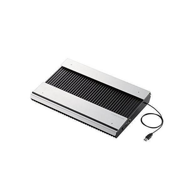エレコム ノートパソコン冷却台 PS3 PS4 横置き アルミボディ 大型ファン×2 ブーストモード...