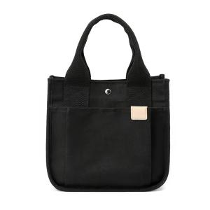 トートバッグ 帆布 ランチバッグ ブラック 小さ...の商品画像