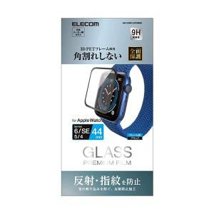 エレコム AW-20MFLGFRMBK  ブラック Apple Watch  ガラスフィルム Apple Watch SE2 SE 6 5 4 対応 フルカバー フレーム付き｜bestone1