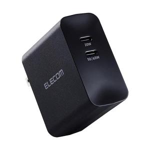 エレコム 充電器 Type-C 2ポート 70W USB PD対応 ブラック ACDC-PD4570BK｜bestone1