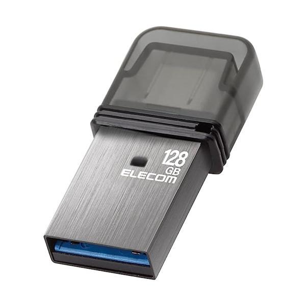 エレコム USBメモリ 128GB USB3.2（Gen1） Type-C キャップ式 シルバー M...