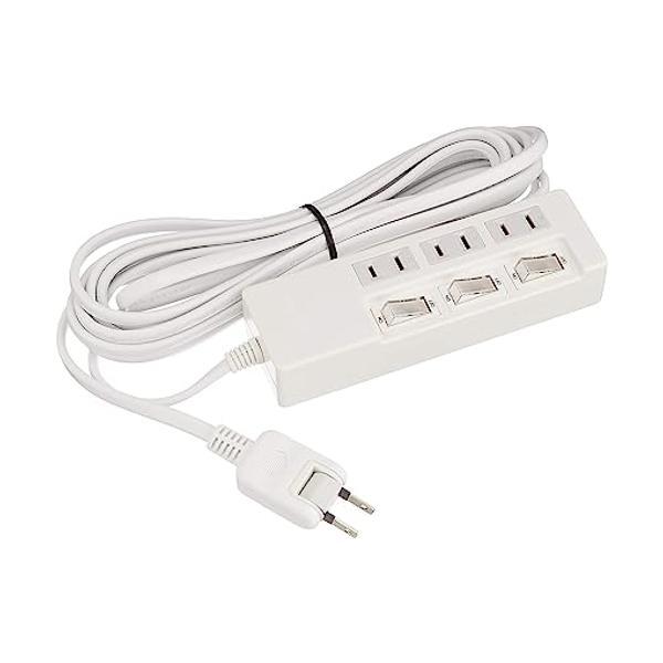 BUFFALO 2ピン電源タップ 3個口 個別スイッチ 5m ホワイト BSTAPSW2350WH