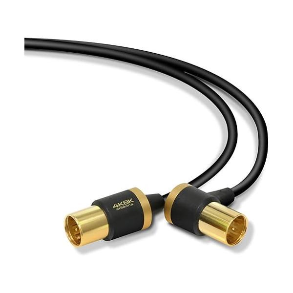 エレコム アンテナケーブル4K8K対応L-S型長尺10mブラック