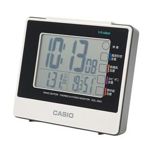 カシオ(カシオ) 目覚まし時計 電波 デジタル 生活環境 温度 湿度 カレンダー 表示 ホワイト H10.4×W11.5×D5cm DQL-260J-7JF｜bestone1