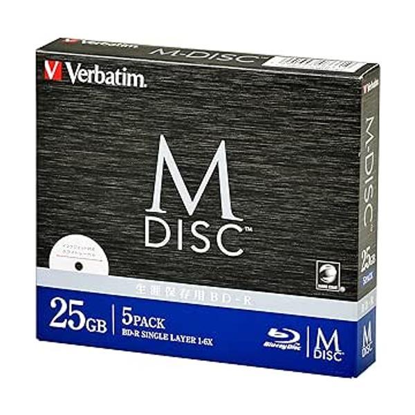 バーベイタム 長期保存 M-DISC BD-R 1回記録用 1-6倍速 25GB 5枚 DBR25R...