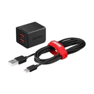 バッファロー AC-USB 2.4A 2ポートType Cケーブル 1.5m ブラック｜bestone1