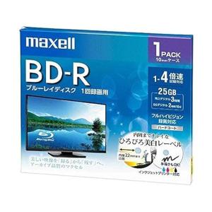 マクセル 録画用 BD-R 標準130分 4倍速 ワイドプリンタブルホワイト 1枚パック BRV25WPE.1J｜bestone1