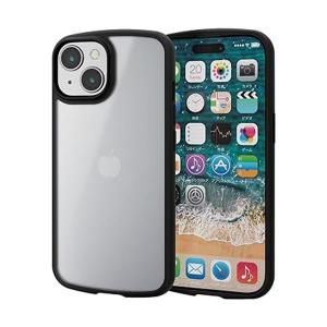 エレコム PM-A23ATSLFCSBK iPhone15 ケース 半透明 き ブラック