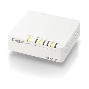 エレコム EHC-G05PA4-W スイッチングハブ ギガビット対応 5ポート AC電源 ホワイト｜bestone1