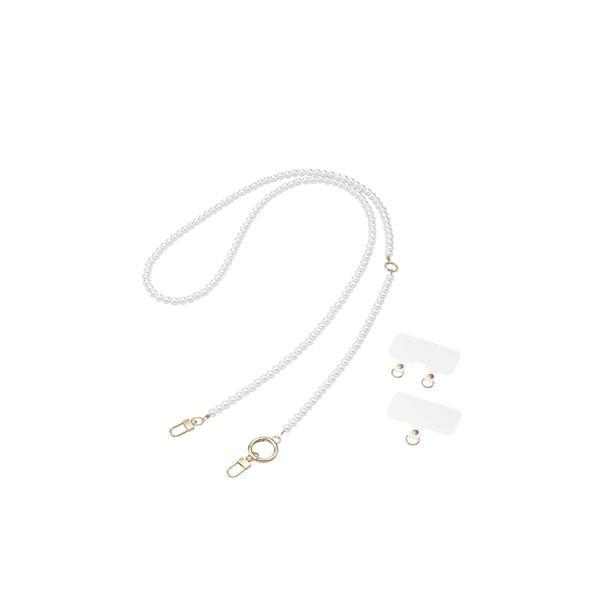 エレコム Me スマホショルダー ショルダーストラップ 肩掛け ストラップホールシート付属 パール ...