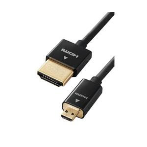 エレコム micro HDMI ケーブル 2m 4K × 2K対応 スーパースリム ブラック DGW-HD14SSU20BK｜bestone1