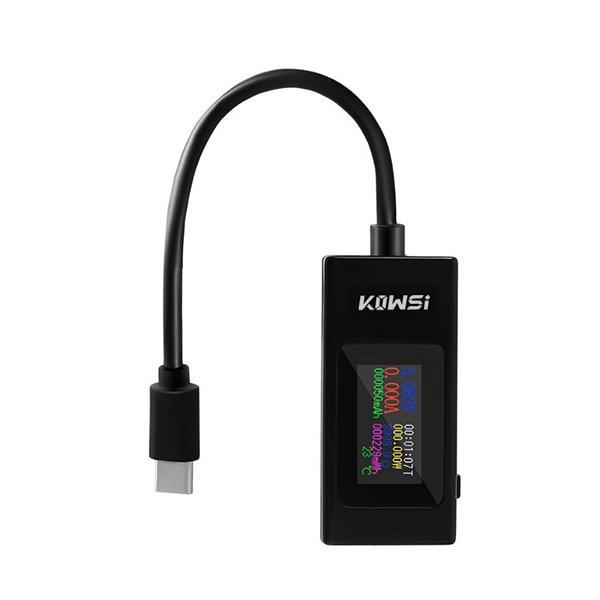 USB電圧 電流チェッカー USB-Cテスター 電圧4-30V 電流0-6.5A、温度 通電時間 容...