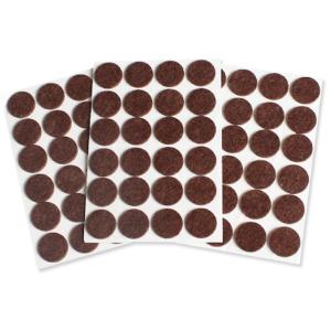 家具保護パッド 72個セット 直径22mm 丸形 フェルトパッド 厚さ2mm キズ防止 防音 滑り止め 椅子 ダークブラウン ((S