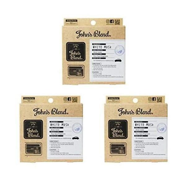 John's Blend OA-JON-33-1 ホワイトムスクの香り ×３個セット  車用芳香剤 ...