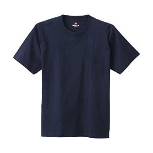 ヘインズ ビーフィー ポケット付き Tシャツ ポケT BEEFY-T 1枚組 綿100% 肉厚生地 H5190 メンズ ネイビー XL｜bestone1