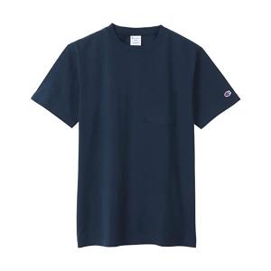 チャンピオン Tシャツ 半袖 丸首 綿100% COTTON USA ショートスリーブポケットTシャツ ベーシック C3-X357 メンズ ネイビー Lの商品画像