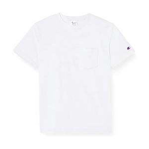 チャンピオン Tシャツ 半袖 丸首 綿100% COTTON USA ショートスリーブポケットTシャツ ベーシック C3-X357 メンズ ホワイト XL｜bestone1